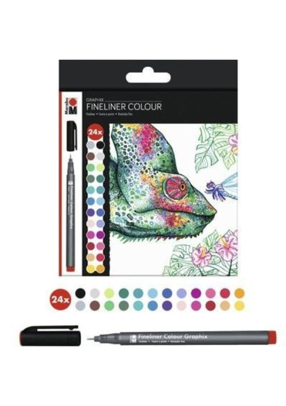 Marabu Graphix Akvarelový liner 0,5 mm - chameleon 24 ks Pražská obchodní společnost, spol. s r.o.