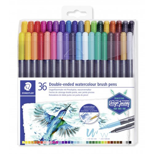 Staedtler Štětcové fixy Marsgraphic Duo  36 barev oboustranné