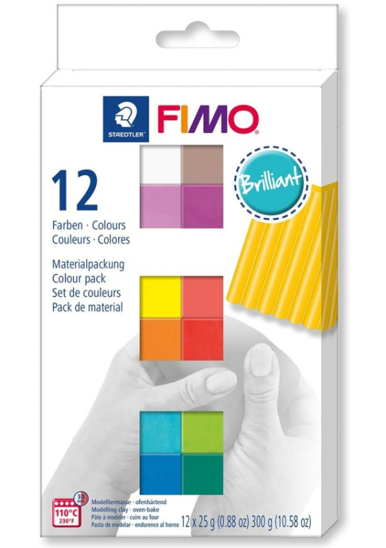Staedtler FIMO Soft sada 12 barev 25 g BRILLIANT