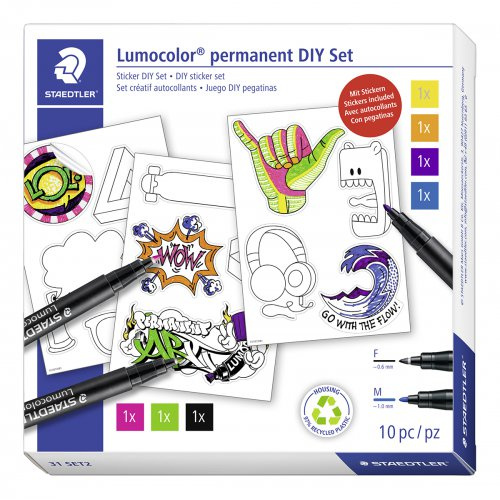 Staedtler Kreativní sada Lumocolor Permanent ART samolepky 