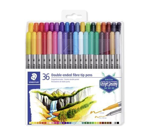 Fixy oboustranné STAEDTLER Design Journey, sada 36 barev