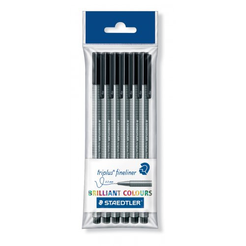 Staedtler Liner Triplus  6 ks ČERNÁ
