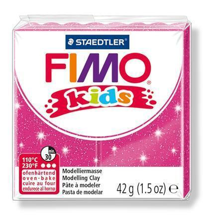 Staedtler FIMO kids 42g - dětská modelovací hmota RŮŽOVÁ SE TŘPYTKAMI