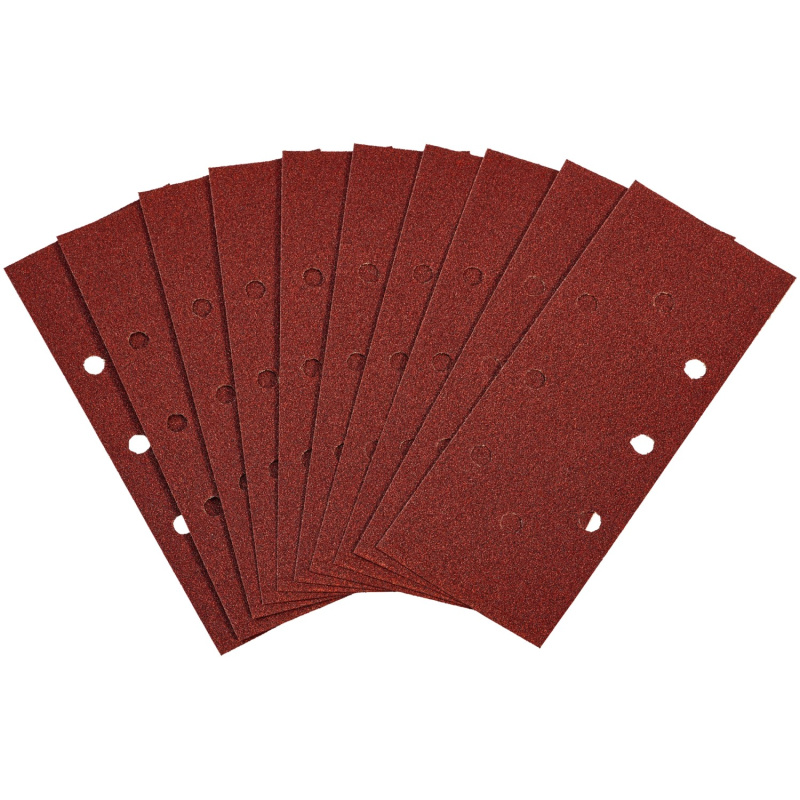 LUX-TOOLS Brusný papír pro vibrační brusky 6+2 otvorů K100, 93 x 230 mm, 10 ks