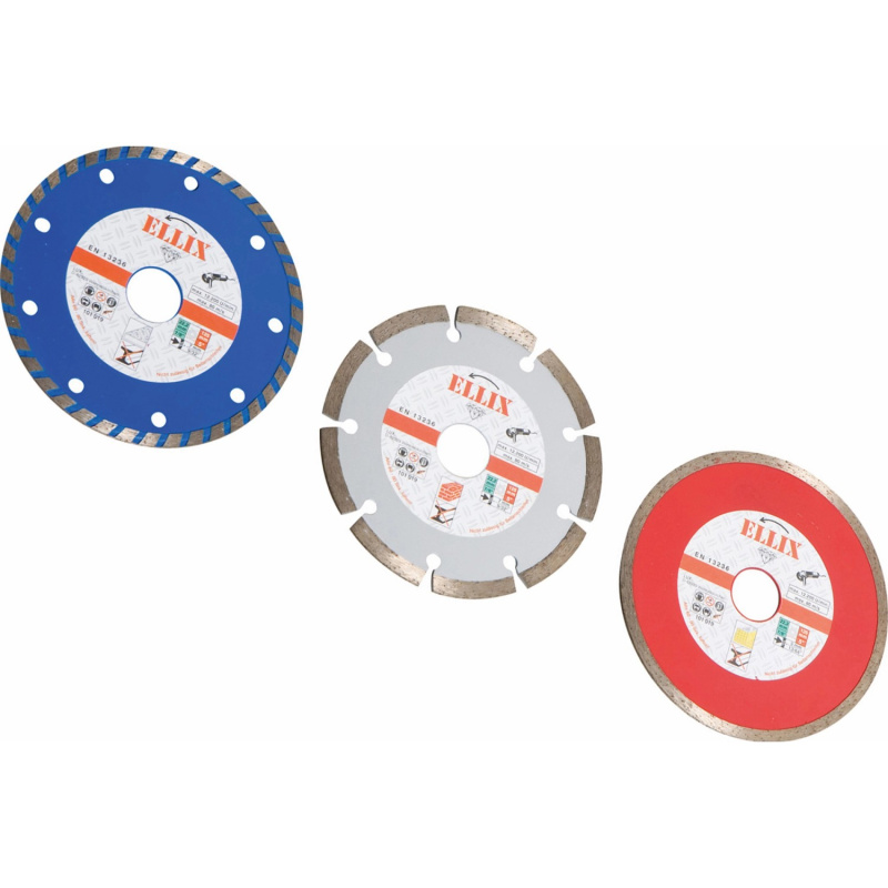 Ellix Sada diamantových řezných kotoučů pr. 125 mm