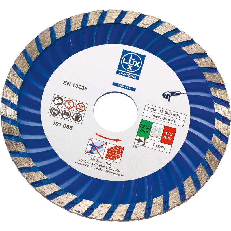 LUX Diamantový řezný kotouč Classic na kámen segmentovaný průměr 115 mm