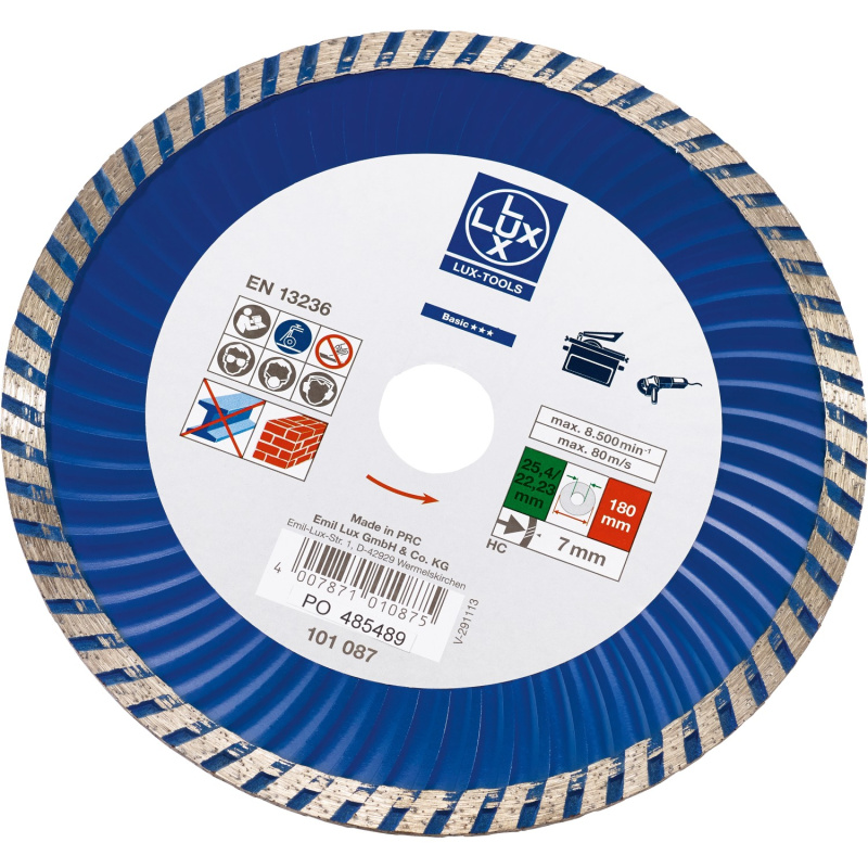 LUX Diamantový řezný kotouč Classic na kámen segmentovaný průměr 180 mm
