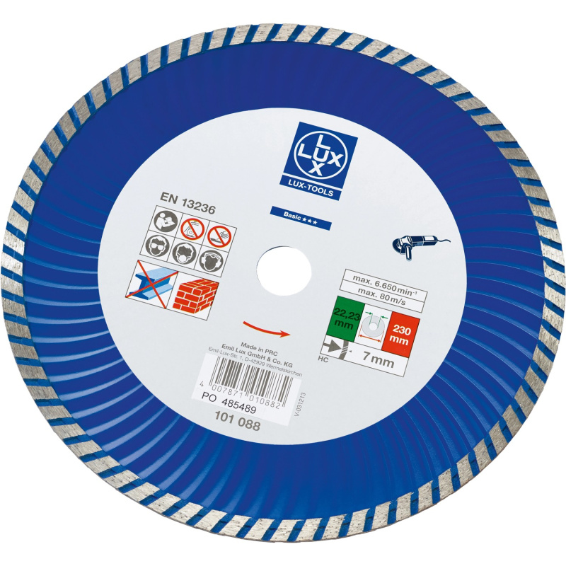 LUX Diamantový řezný kotouč Classic na kámen segmentovaný průměr 230 mm