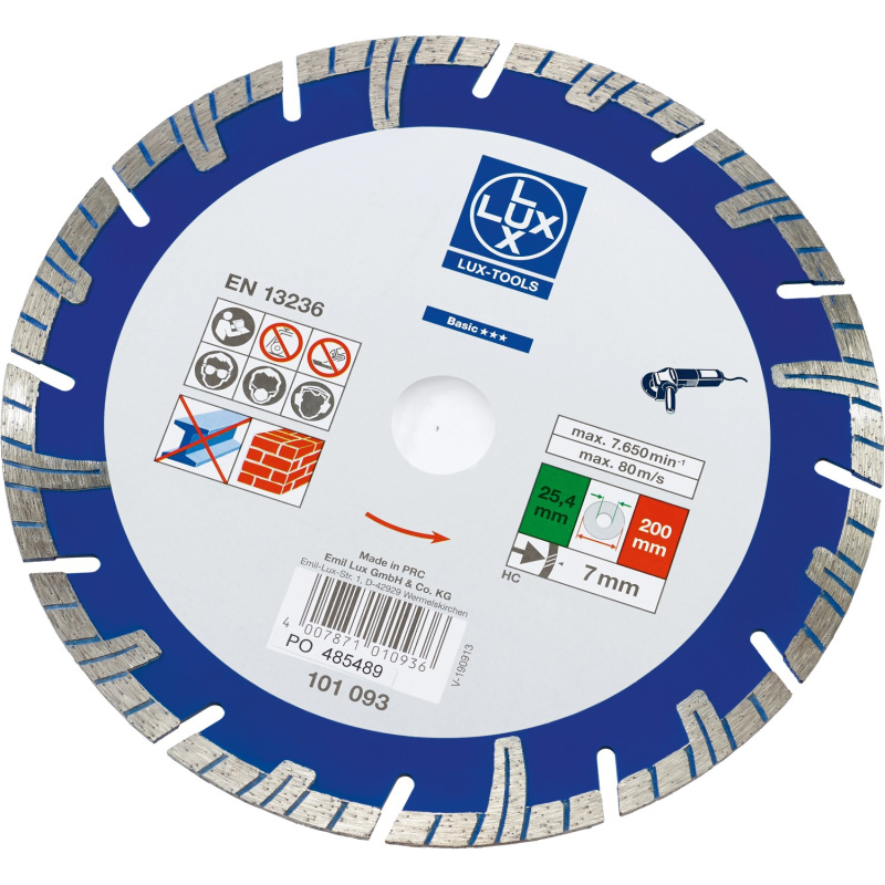 LUX Diamantový řezný kotouč Classic na kámen segmentovaný průměr 200 mm