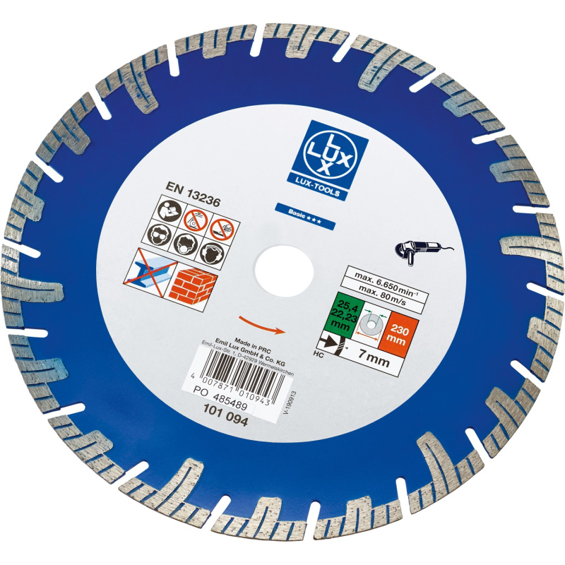 LUX Diamantový řezný kotouč Classic na kámen segmentovaný průměr 230 mm