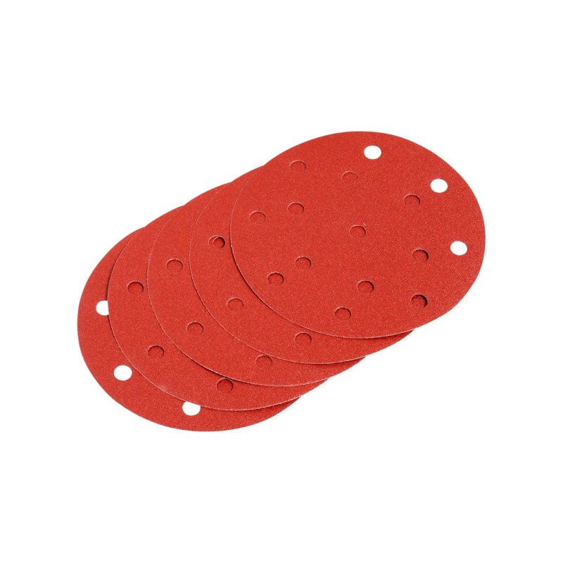 LUX-TOOLS Brusný papír pro excentrickou brusku, 8 otvorů, K180, 115 mm, 5 ks