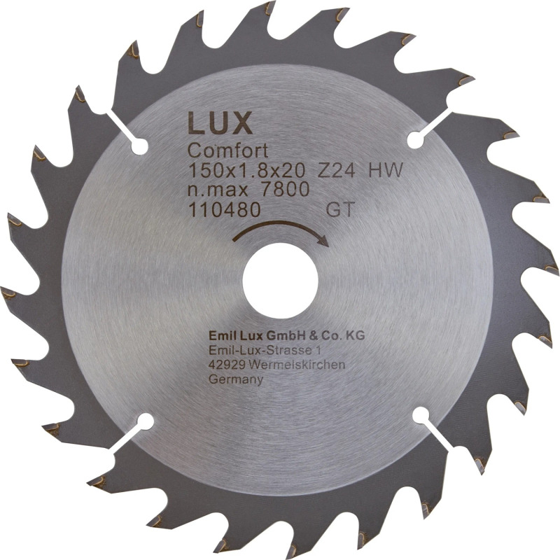 LUX-TOOLS Kotouč pro okružní pilu z tvrdokovu, 24 zubů, pr. 150 x 20/16 mm