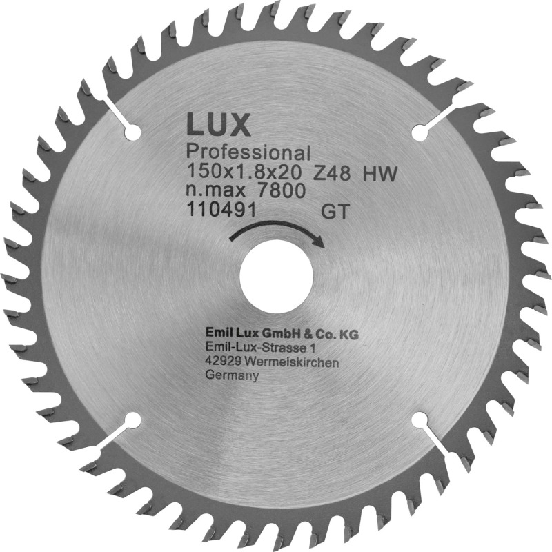 LUX-TOOLS Kotouč pro okružní pilu z tvrdokovu, 48 zubů, pr. 150 x 20 mm