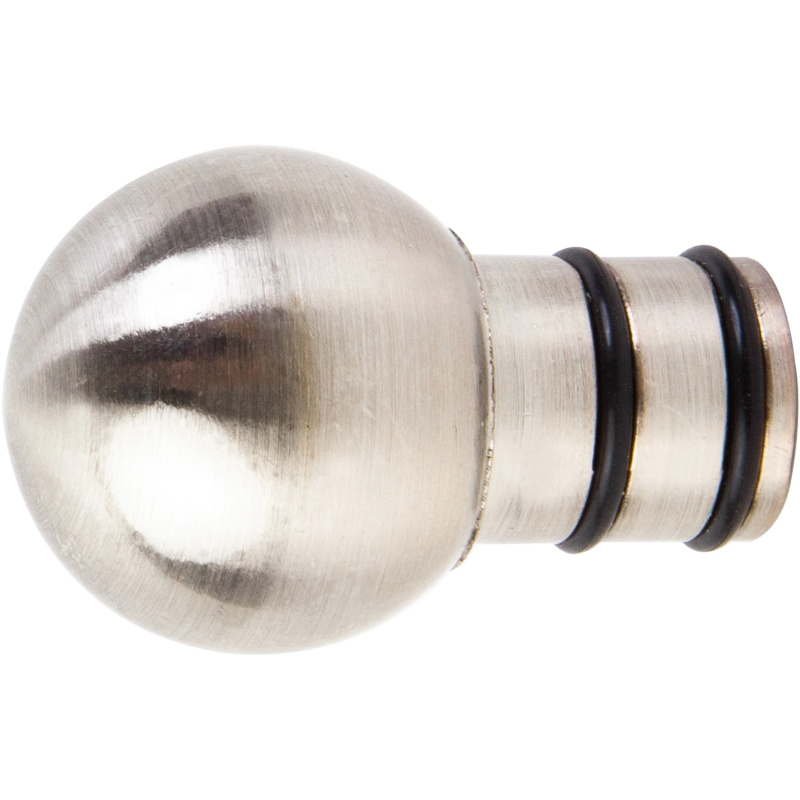 Koncovka záclonové tyče, koule, nerezový vzhled, 2 ks, pr. 19 mm