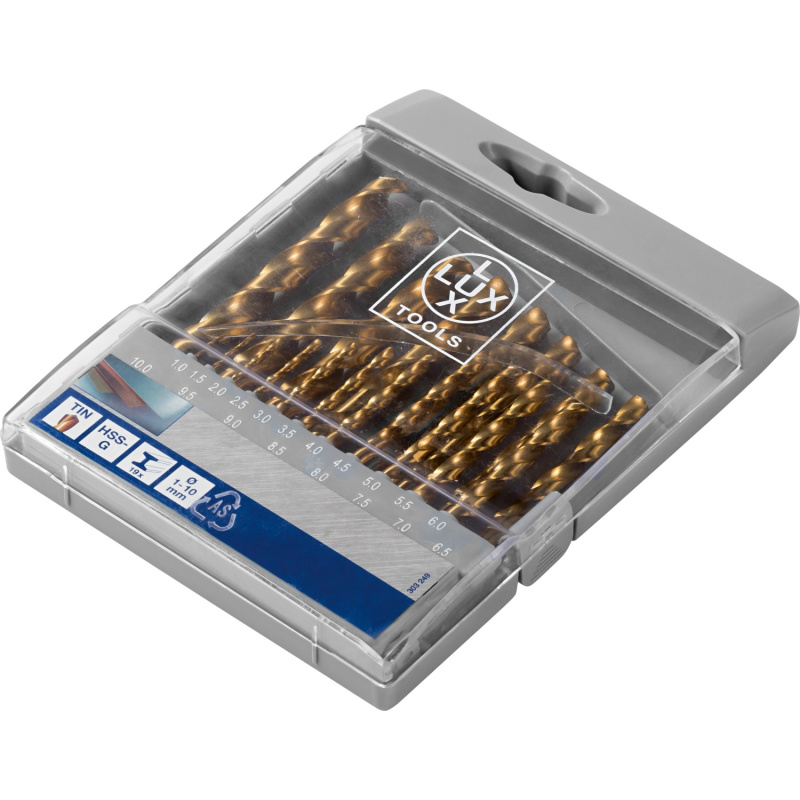 LUX-TOOLS Sada spirálových vrtáků Comfort 19dílná