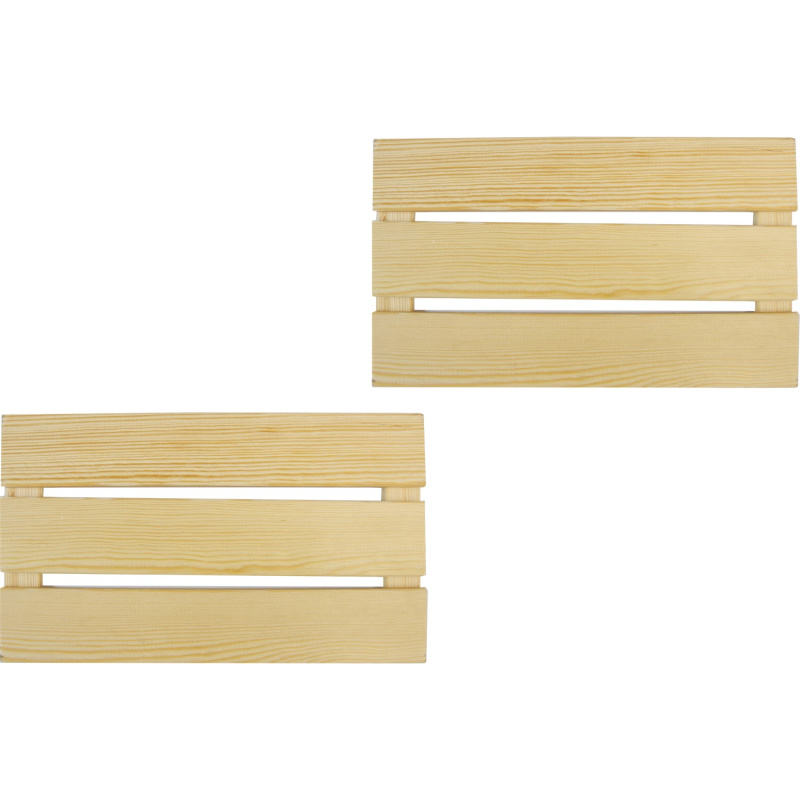 Vkládací police pro dřevěnou bednu, borovice, 36,5 x 215 x 24 cm, 2 ks