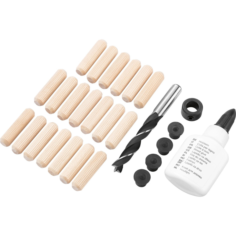 LUX-TOOLS Sada pro kolíkování (pr. 10 mm) s lepidlem