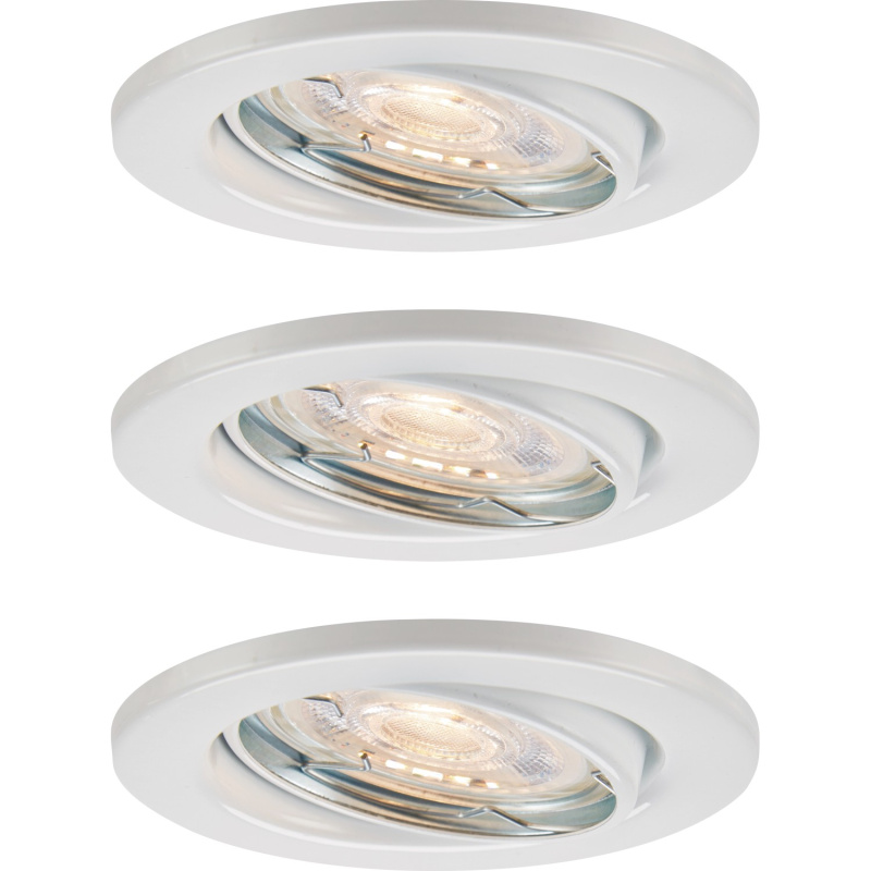 OBI LED vestavné svítidlo 86R bílé GU10, 3,5W 345lm 3000K, pr. 86 mm, 3 ks