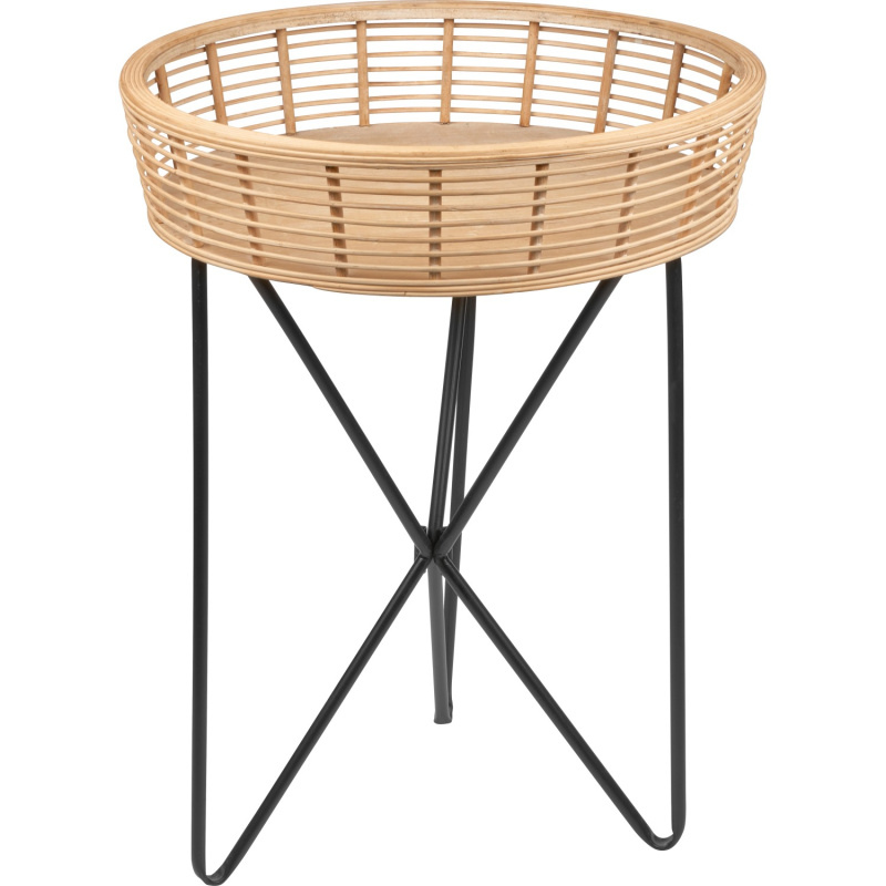 Odkládací stolek Minimalist Zen kulatý 61 cm x průměr 45 cm přírodní/černý