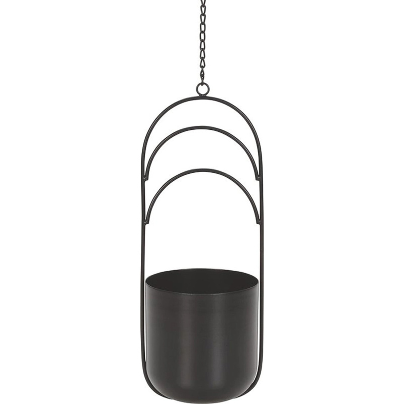 Závěsný květináč kov černý 11,5 x 63 cm