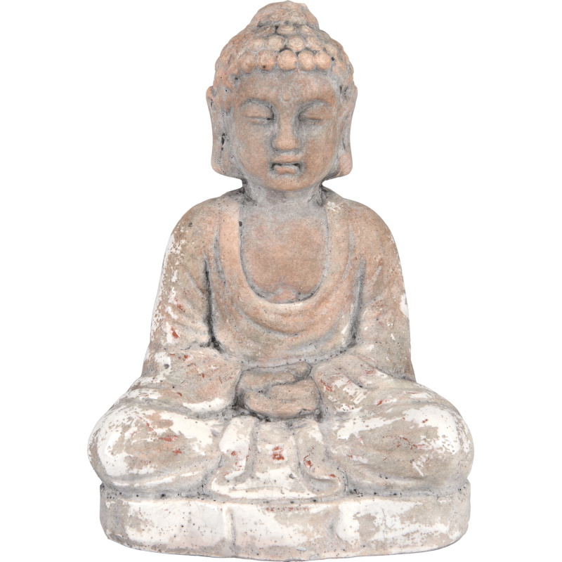 Dekorativní soška sedícího Buddhy Minimalist Zen 29,5 cm béžová
