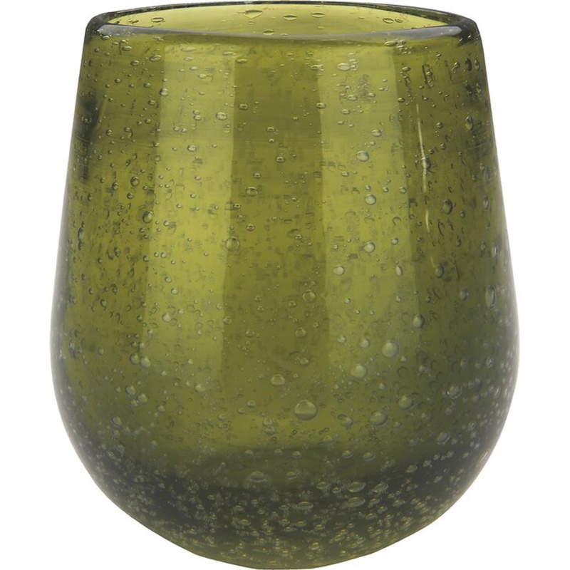 Svícen na čajové svíčky Dark Wonder bublinky, sklo, zelený, 11 x 10 x 10 cm
