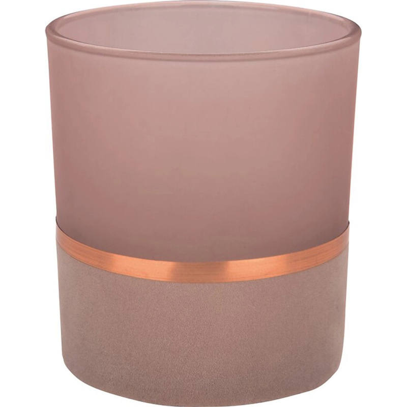 Svícen na čajové svíčky Modern Antique, sklo, růžový, 10 x 8 x 8 cm