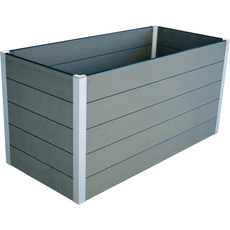 Vyvýšený záhon z WPC světle šedý 75 x 150 x 70 cm