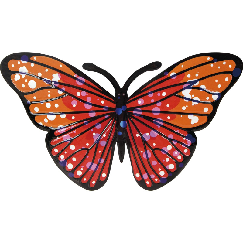 Kovová nástěnná dekorace motýl, 40,5 x 26 cm