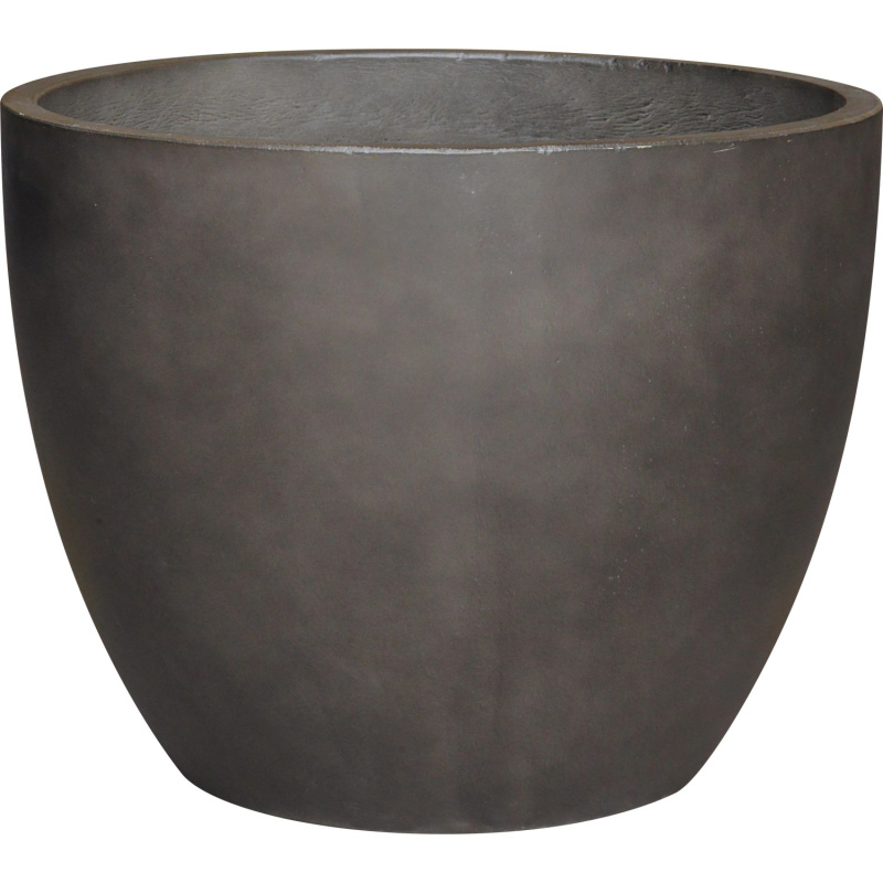 Květináč z lehkého cementu kónický, matná tmavě šedá, pr. 32 x 28 cm