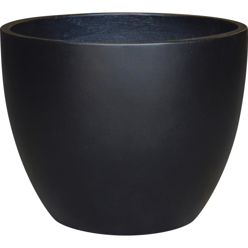 Květináč z lehkého cementu kónický, matná antracitová, pr. 25 x 19 cm