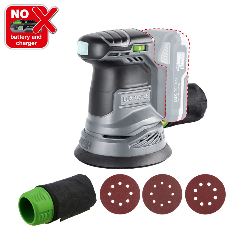 LUX-TOOLS 1 PowerSystem Aku excentrická bruska A-EXS-20/125 Solo