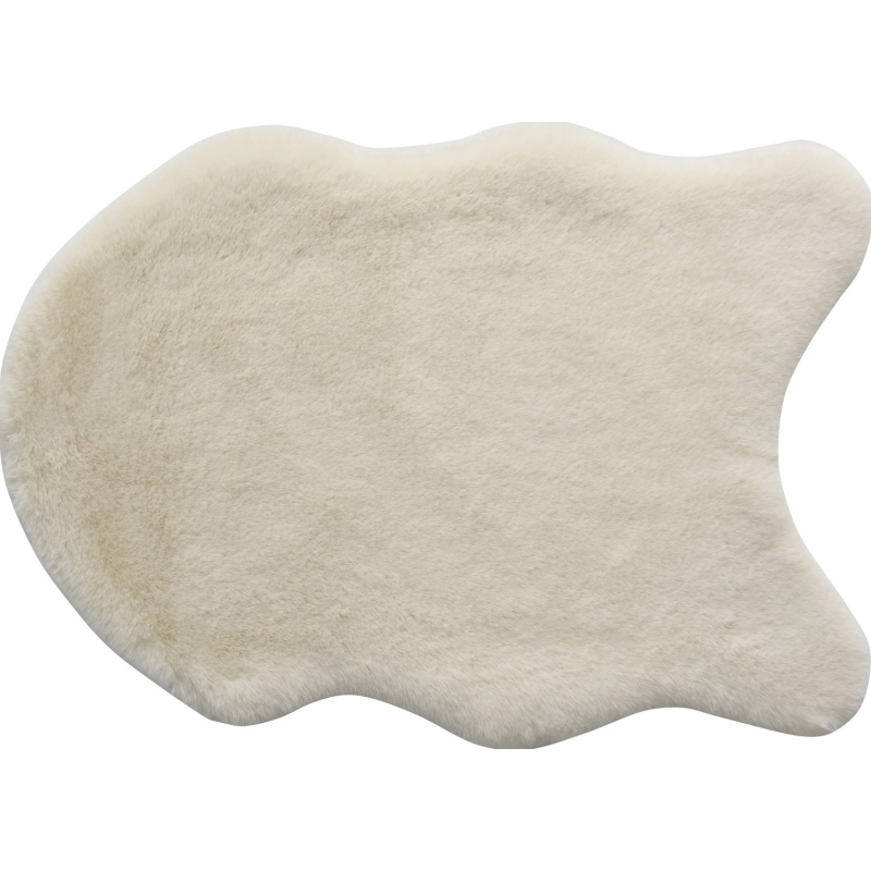 Koberec z umělé kožešiny, bílá, 60 x 90 cm