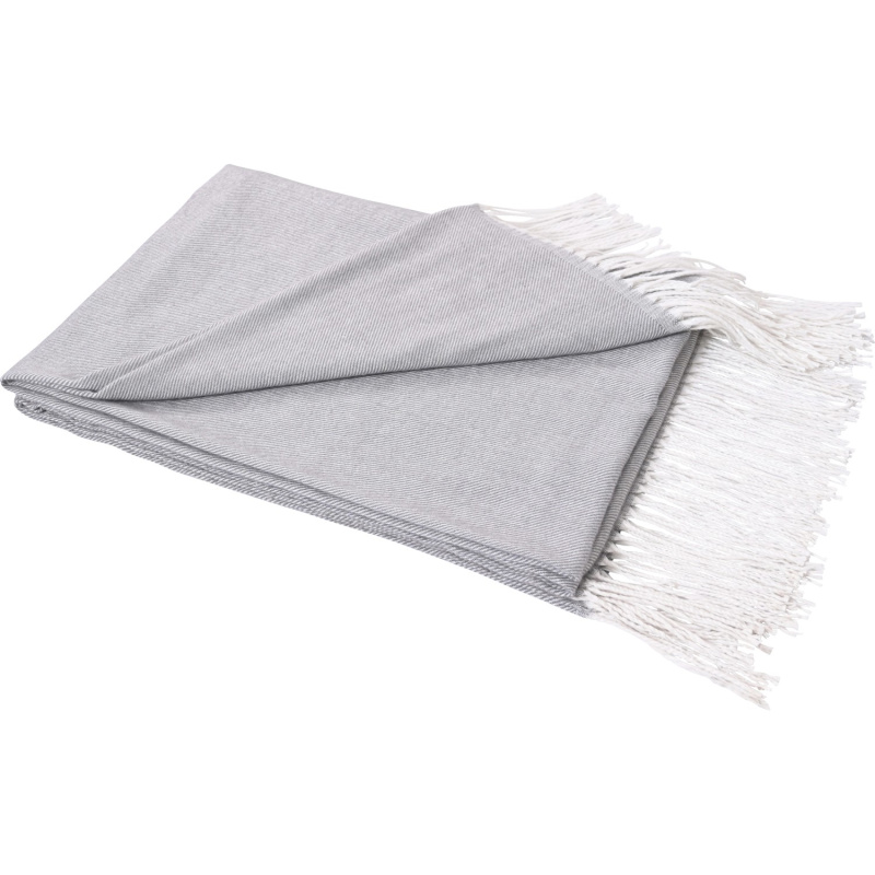 Deka s třásněmi světle šedá 120 x 160 cm