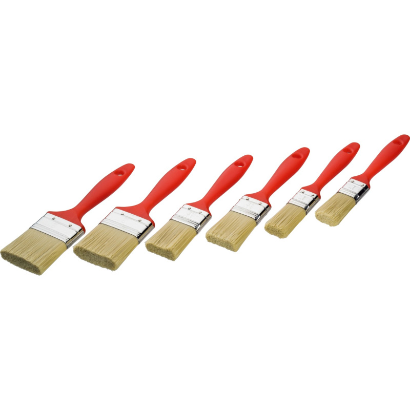 Ploché štětce odolné vůči ředidlům 1K, 25/35/50 mm, 6 ks