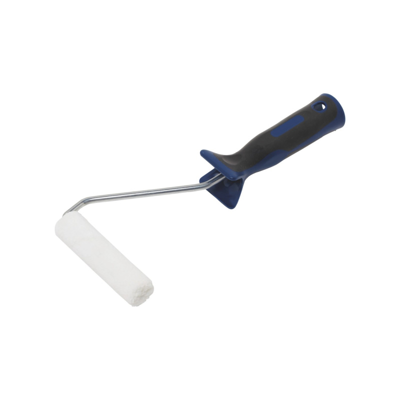 LUX Plstěný váleček s 2komponentní rukojetí Softgrip černý - modrý 10 cm