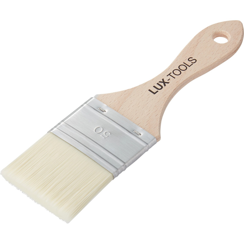 LUX-TOOLS PRO Plochý štětec lakovací na finální úpravy, dřevěná rukojeť, 50 mm
