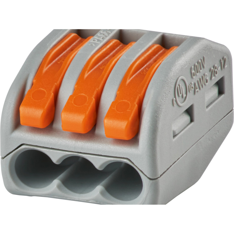 Wago Páčková spojovací svorka 222, 3 vodiče, max. 4 mm2, 50 ks