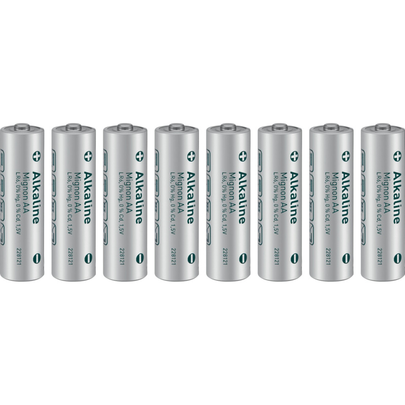 Alkalické baterie Mignon AA LR06 1,5 V, 8 ks