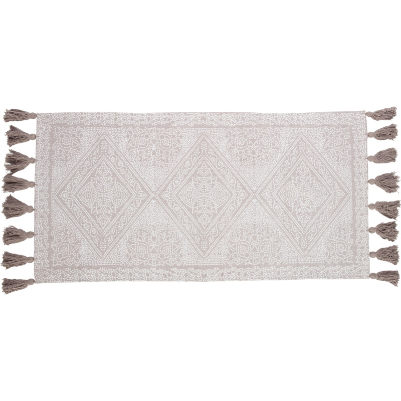 OBI Bavlněný koberec se vzorem béžový/tmavošedý 60 x 120 cm