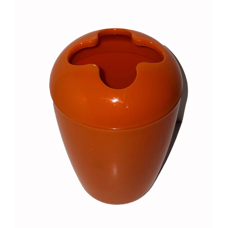 Kelímek na zubní kartáčky s víkem oranžový*