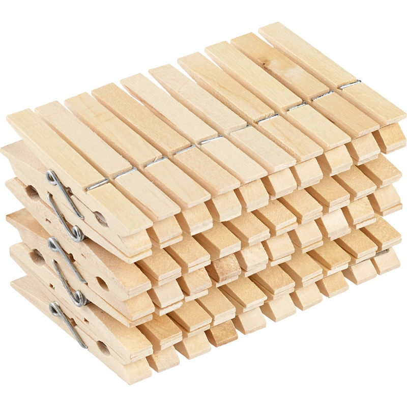 Dřevěné kolíčky na prádlo, 50 ks