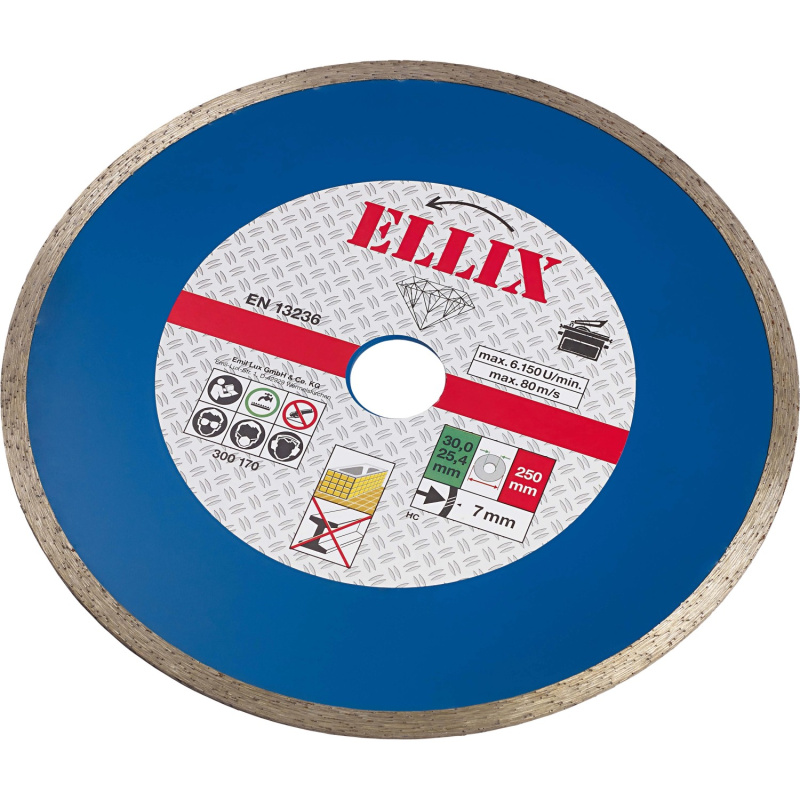 Ellix Diamantový řezný kotouč na dlaždice průměr 250 mm