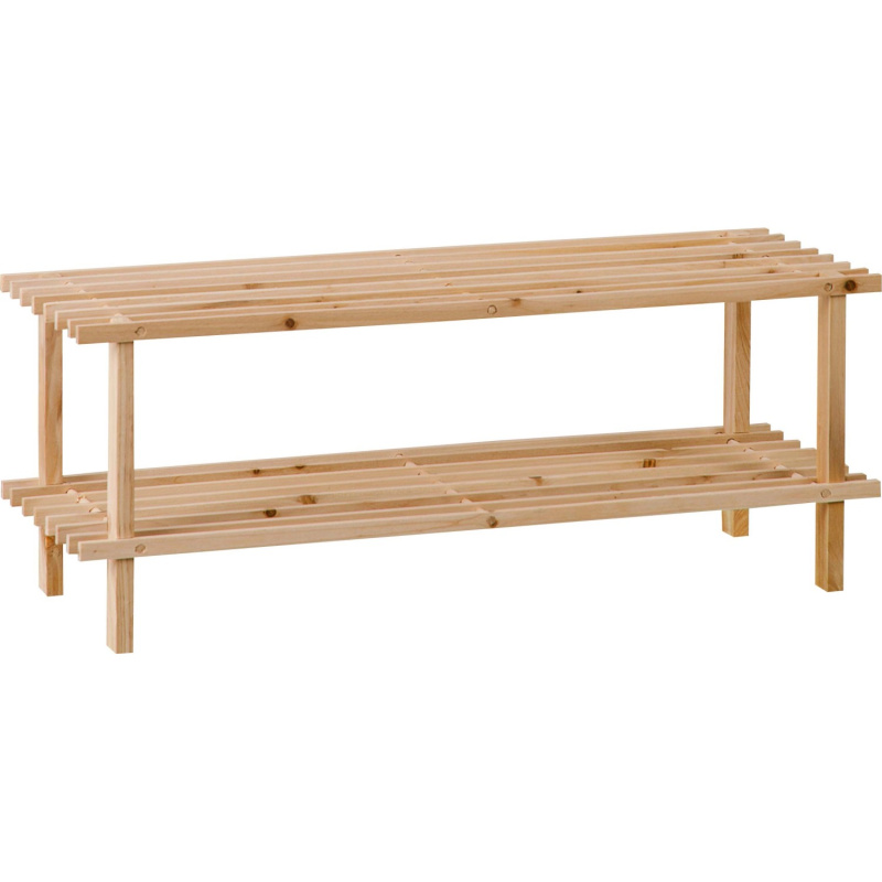 OBI Dřevěný regál na boty 2patrový