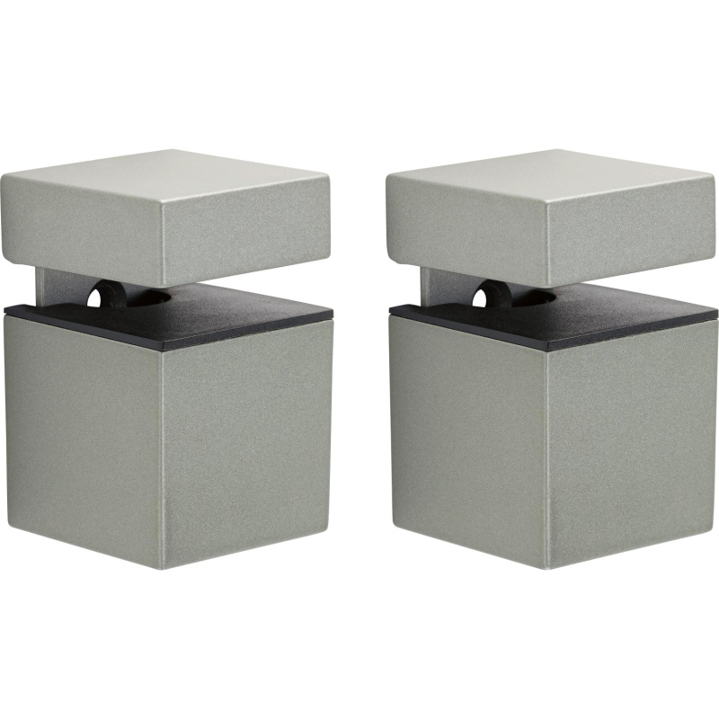 Sada nástěnných držáků polic Cube, 4-20 mm, 15 kg, matná stříbrná, 2 ks