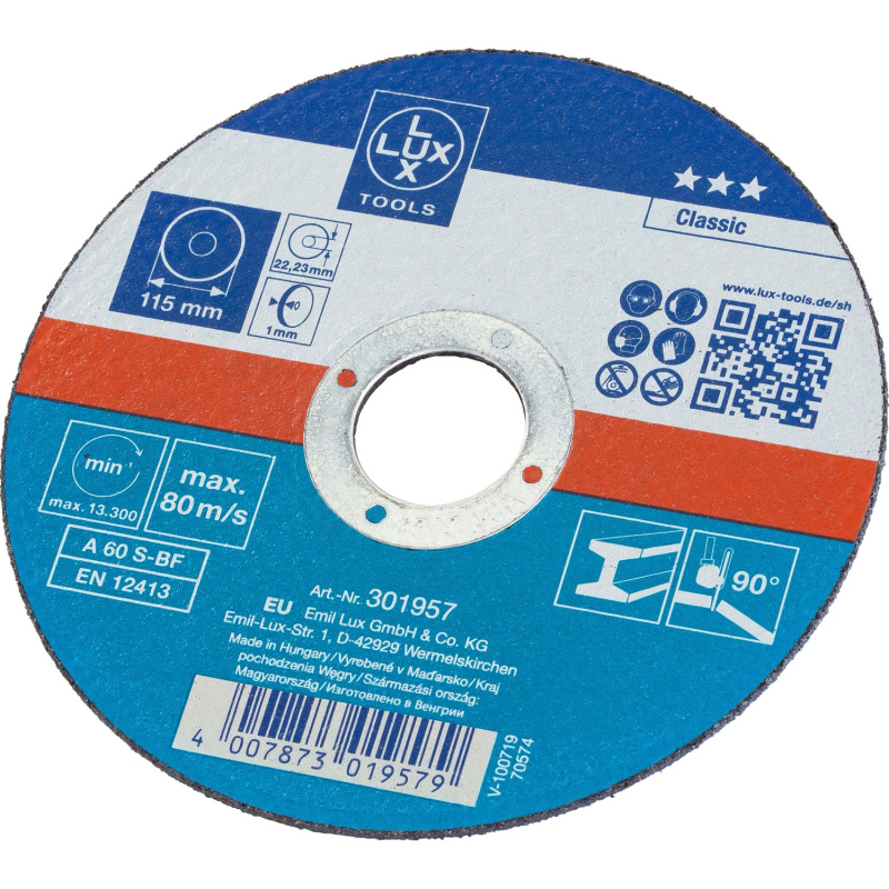 LUX Řezný kotouč vyztužený tkaninou Classic na kov, pr. 115 x 1 mm