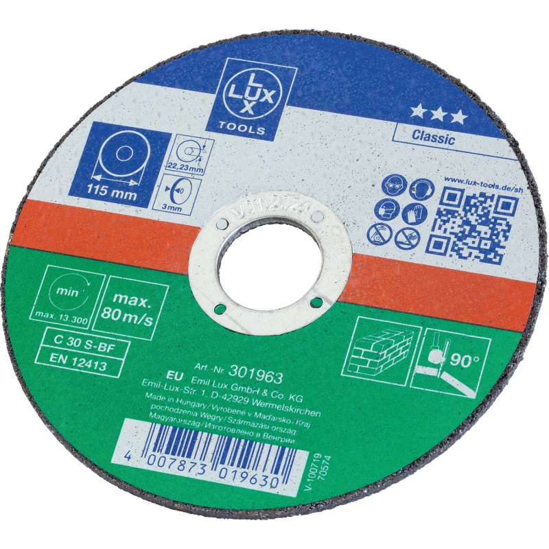 LUX Řezný kotouč vyztužený tkaninou Classic na kámen průměr 115 mm