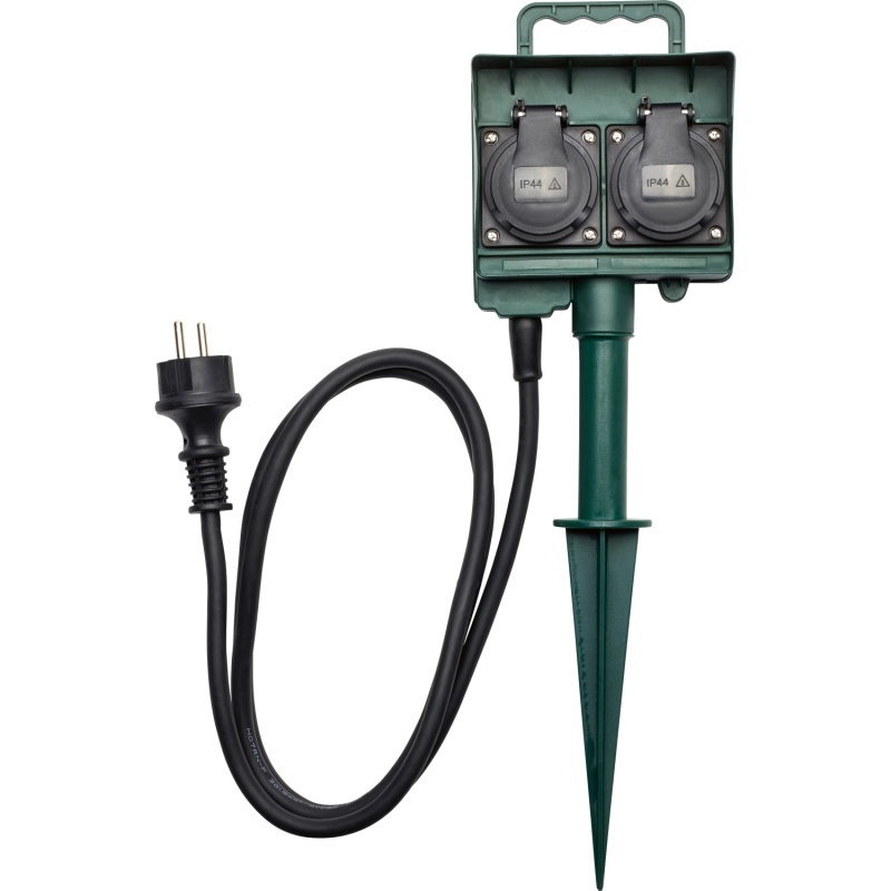 OBI Venkovní zásuvka se zemním bodcem 2-násobná zásuvka