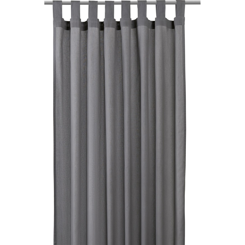 Závěs s poutky, šedý, 245 x 140 cm