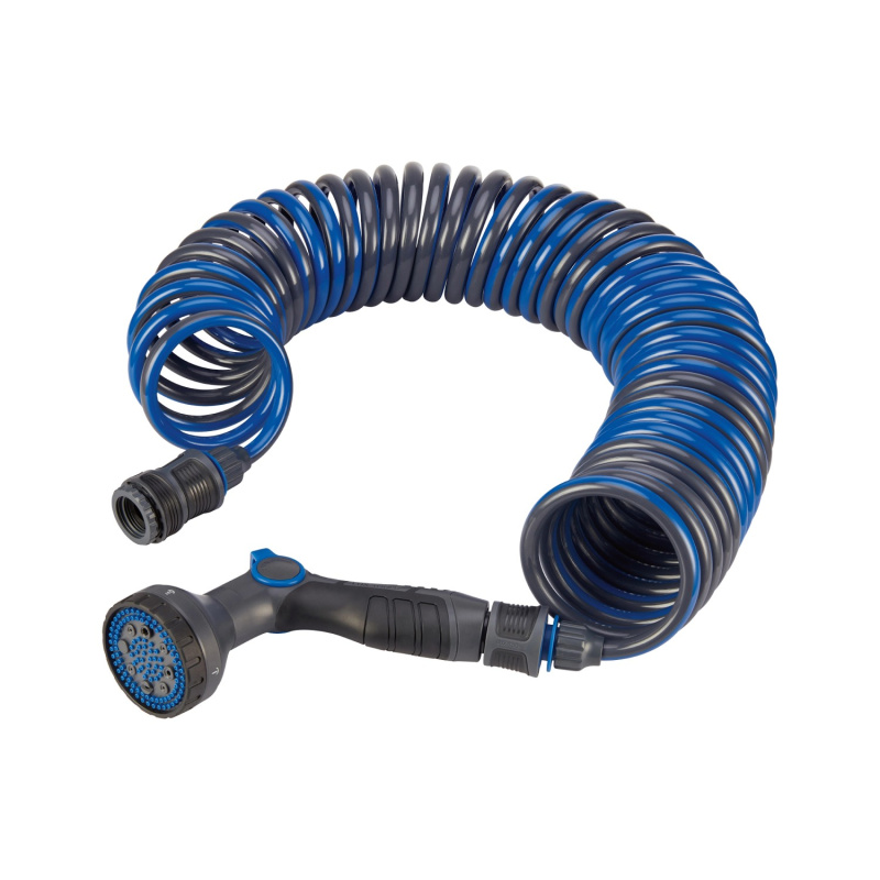 LUX-TOOLS Sada zahradní sprchy se spirálovou hadicí, 5 proudů